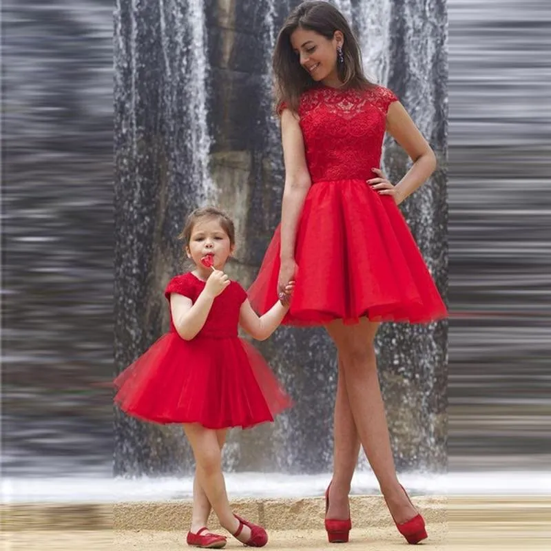Mother Daughter Matching Red Dress - Priority Shipping