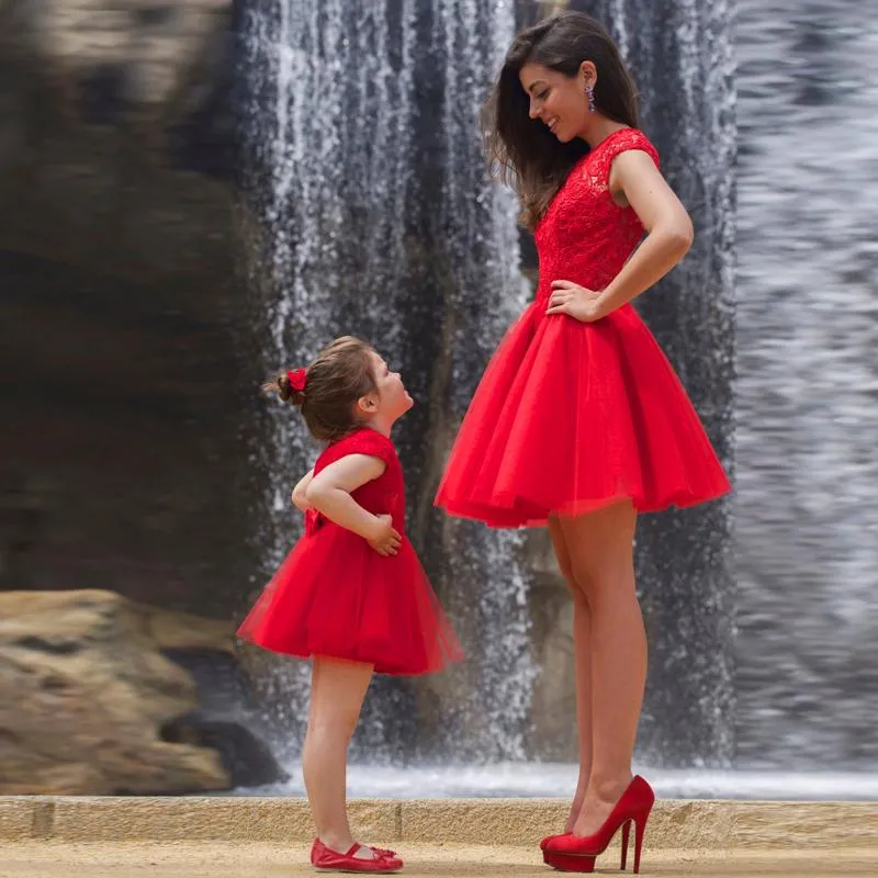 Mother Daughter Matching Red Dress - Priority Shipping