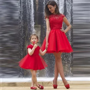 Mother Daughter Matching Red Dress - Priority Shipping