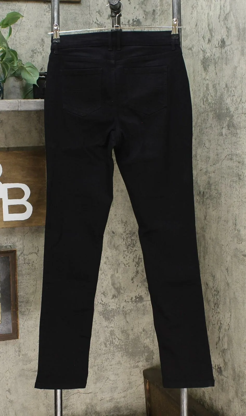 MOTTO Women's Stretch Denim 5 Pocket Straight Leg Jeans Black 10