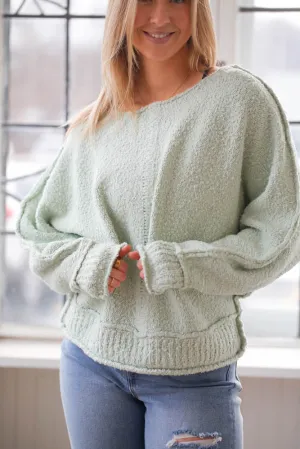 Naomi Boat Neck Pullover-Dusty Mint