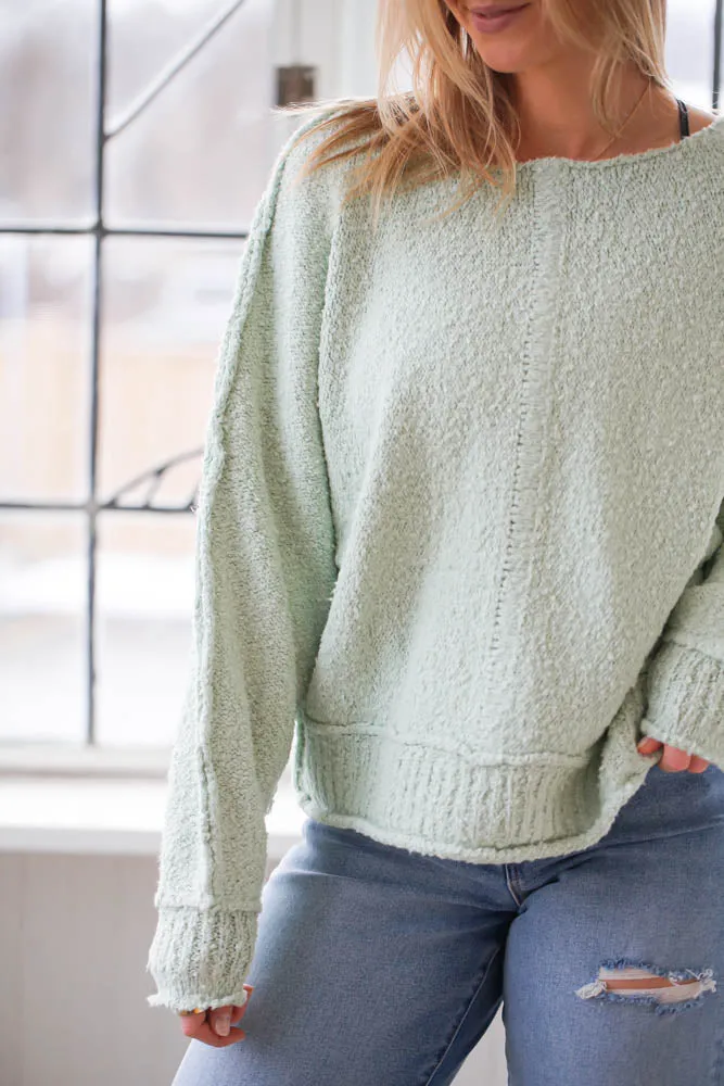 Naomi Boat Neck Pullover-Dusty Mint