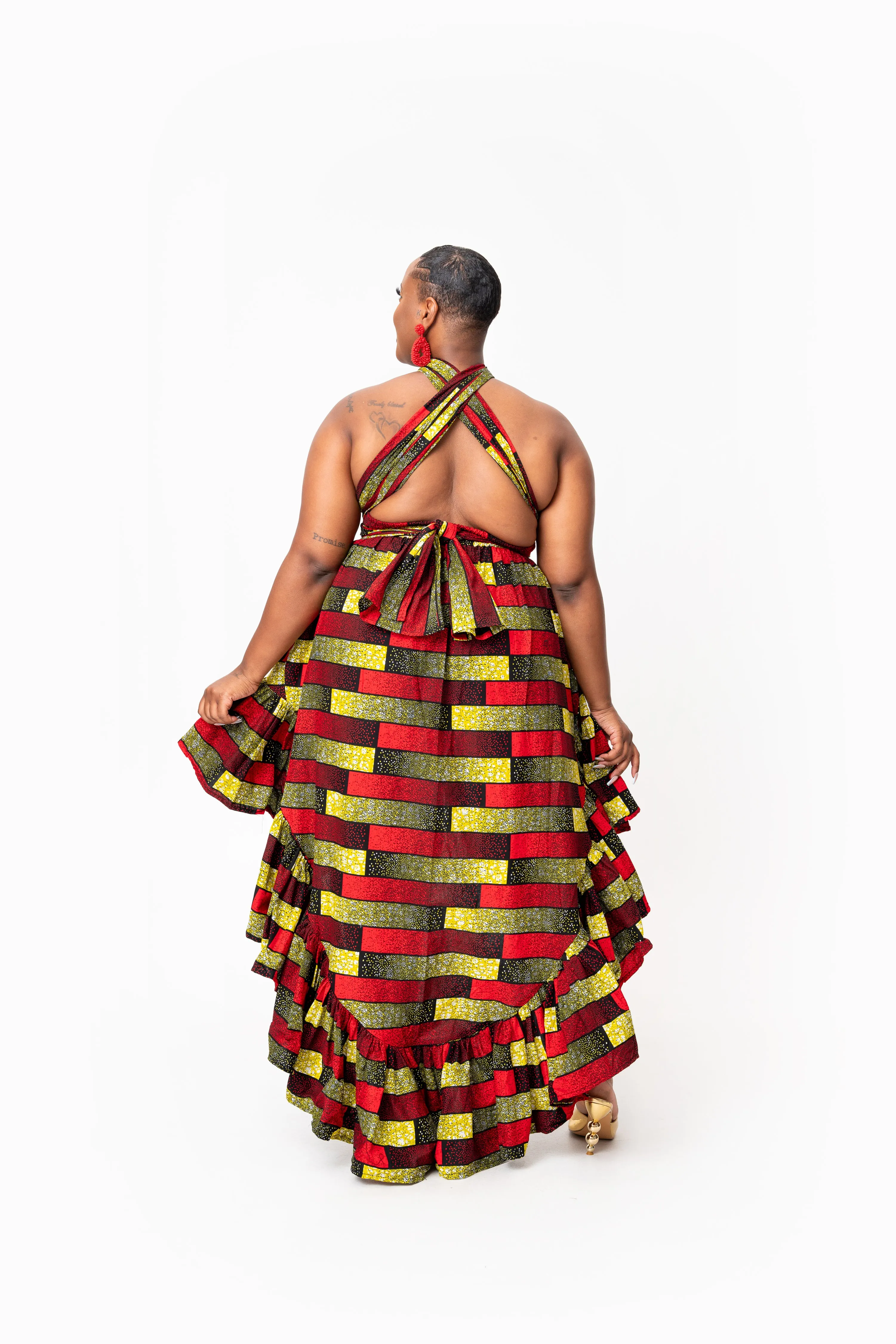 NAYA African Print Hi-low Infinity Dress