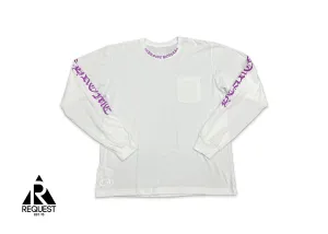 Neck Scroll L/S Tee "White Purple"