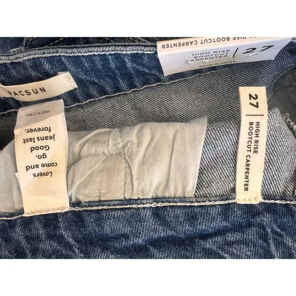 NEW PACSUN Women's High Rise Carpenter Bootcut Jeans Size 27