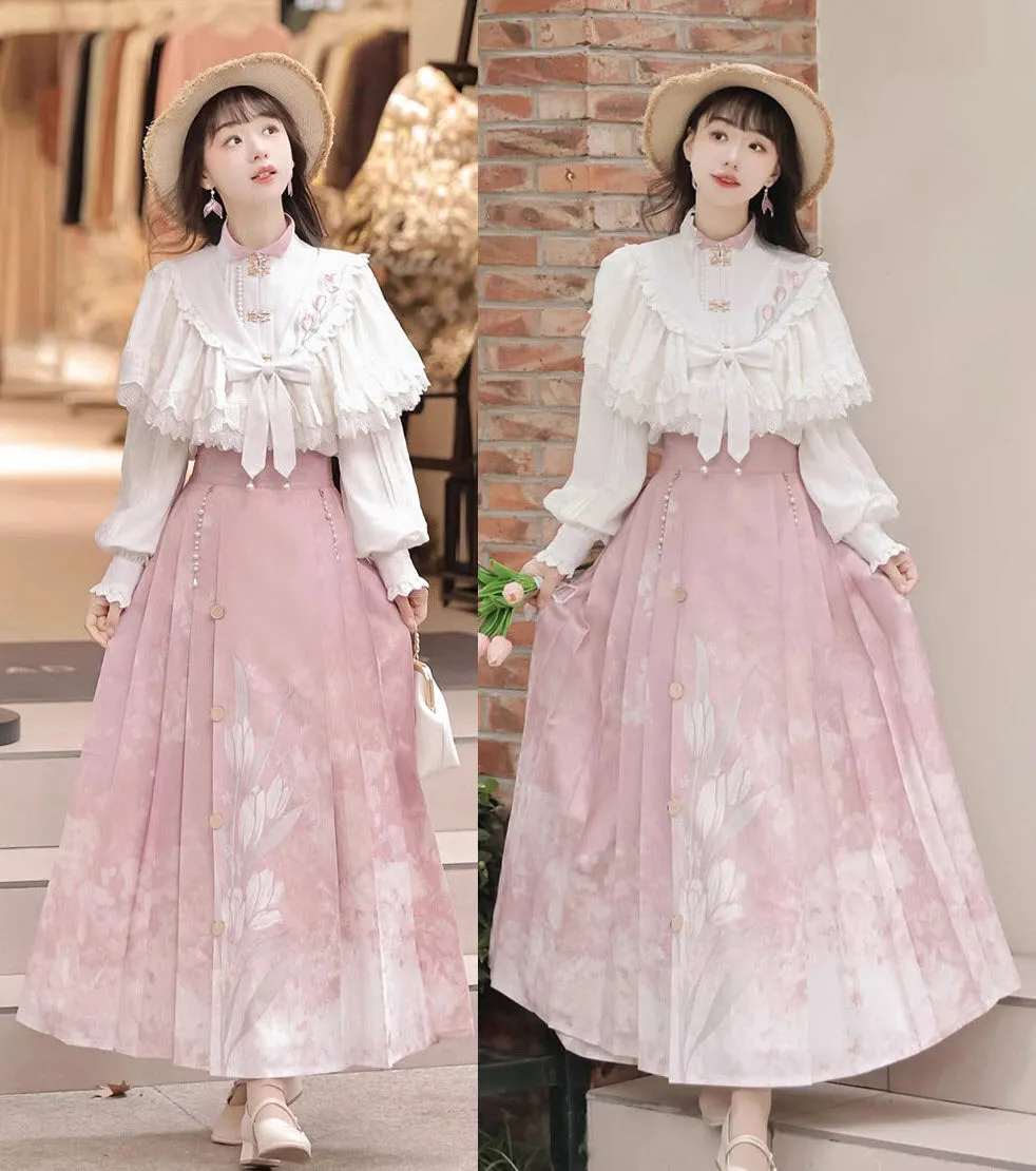 New Trendy Qi Lolita Cape, Blouse and Skirt Set