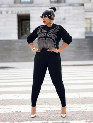 Nicole- 2 pcs Bead/Tassel Fringe Sweater Tracksuit Set (NEW)
