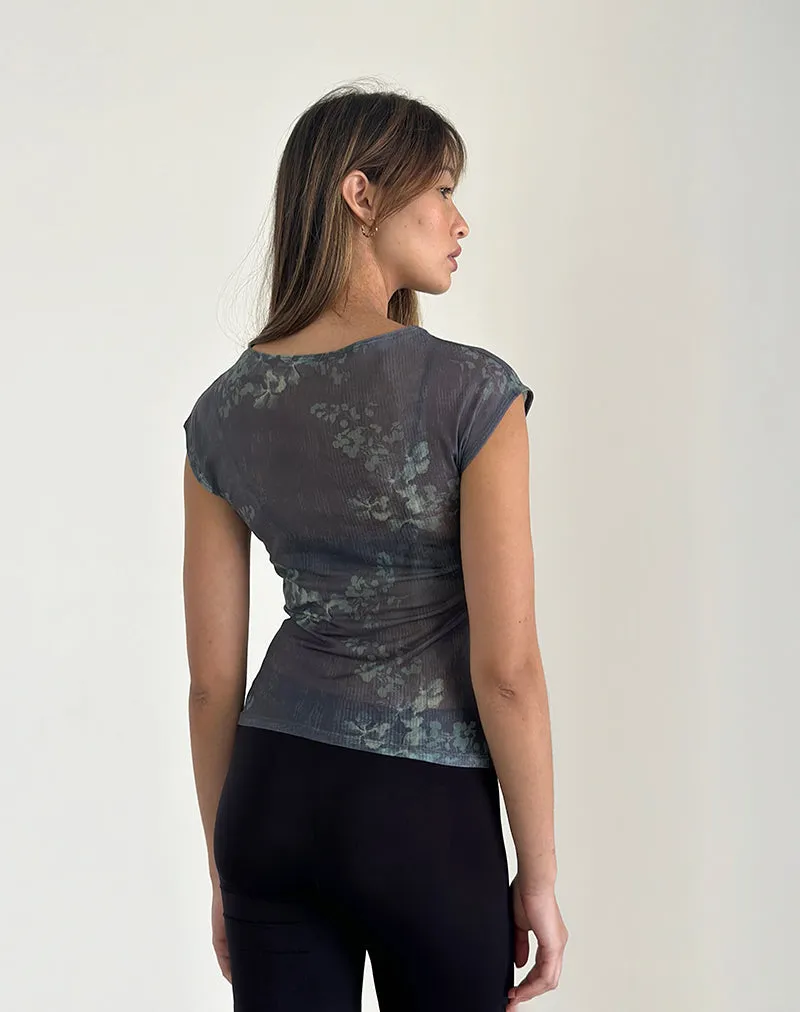 Nova Mesh Top in Faded Botanical Green