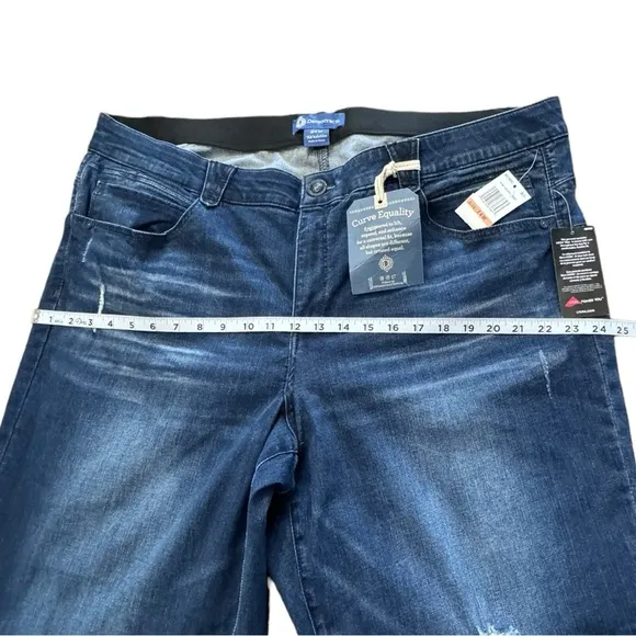 NWT &quot;Ab&quot;solution Blue Vintage Denim Plus Straight Leg Jeans Stretch Women’s 24W
