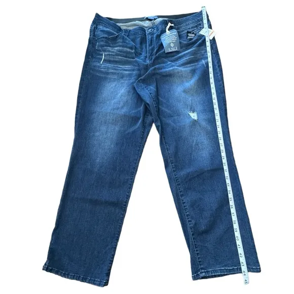 NWT &quot;Ab&quot;solution Blue Vintage Denim Plus Straight Leg Jeans Stretch Women’s 24W