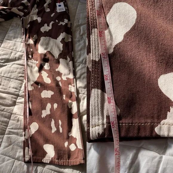 NWT BDG Brown Cow Print Juno Jeans 27W 32L Carpenter Style Straight Leg
