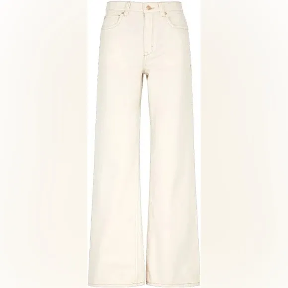 NWT  Free People x We The Free Tinsley Baggy High Rise Jeans in White/Ecru
