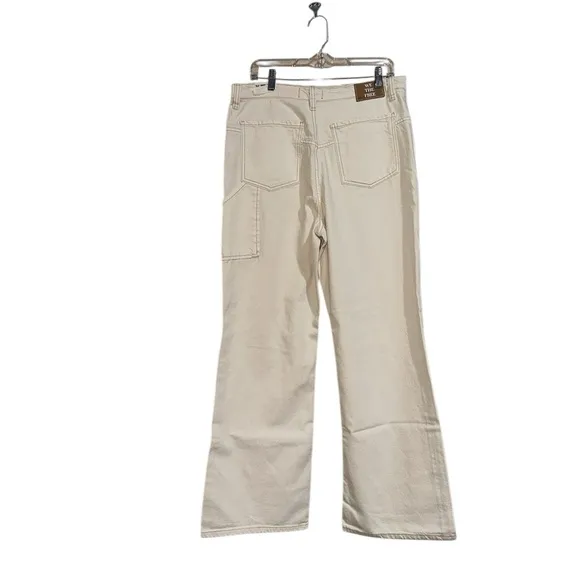 NWT  Free People x We The Free Tinsley Baggy High Rise Jeans in White/Ecru