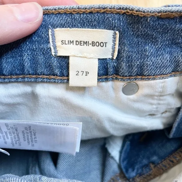 NWT Madewell Slim Demi-Boot Jeans High Rise Petite 27 4 27P Enright Wash Hemp