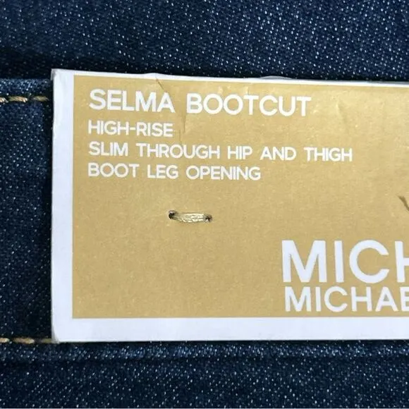 NWT Michael Kors Jeans Women’s Size 14 Selma Bootcut High Rise Gold Buttons