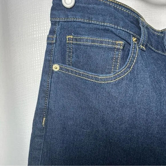 NWT Michael Kors Jeans Women’s Size 14 Selma Bootcut High Rise Gold Buttons