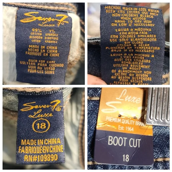 NWT Seven7 Lane Bryant Bootcut Distressed Jeans Contrast Stitching Sz 18 Midrise
