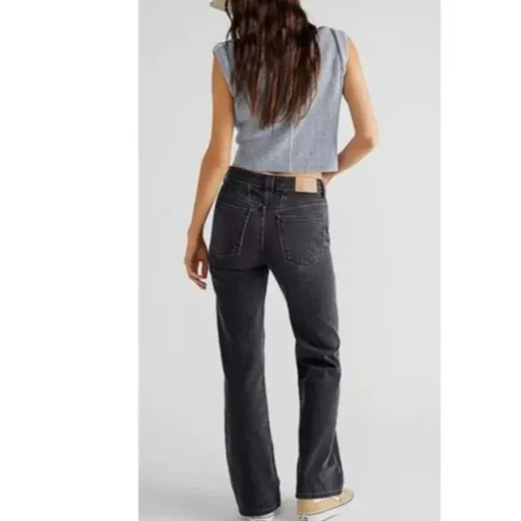NWT We The Free by Free People Ava High Rise Bootcut Jeans CLASS ACT BLACK
