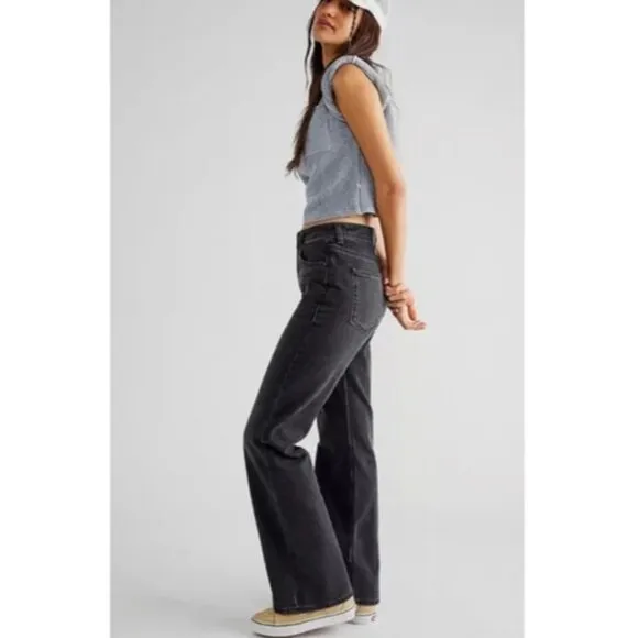 NWT We The Free by Free People Ava High Rise Bootcut Jeans CLASS ACT BLACK