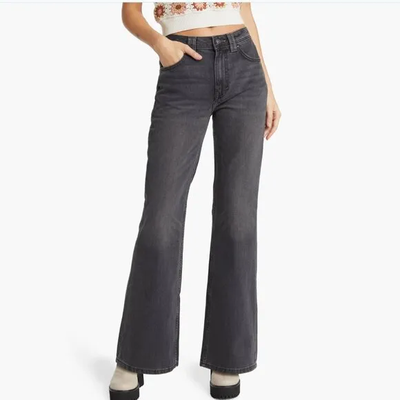 NWT We The Free by Free People Ava High Rise Bootcut Jeans CLASS ACT BLACK