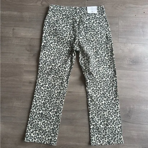 NWT Zara leopard print cropped bootcut jeans - size 8