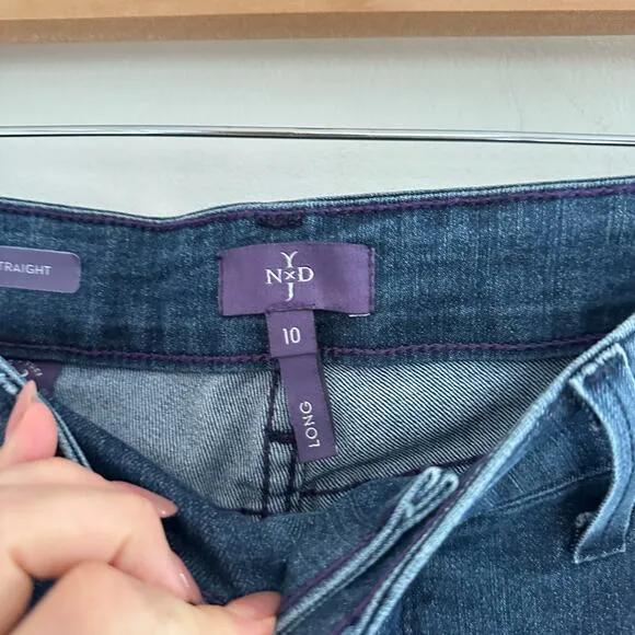 NYDJ Marilyn Straight High Rise Jeans Blue 10L