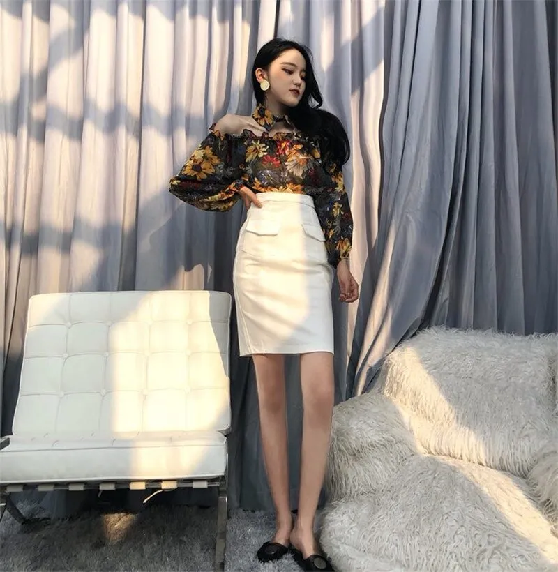 Off Shoulder Flower Shirts