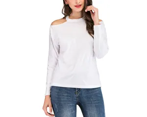 Off-the-shoulder Sexy Halter Long-sleeved T-shirt