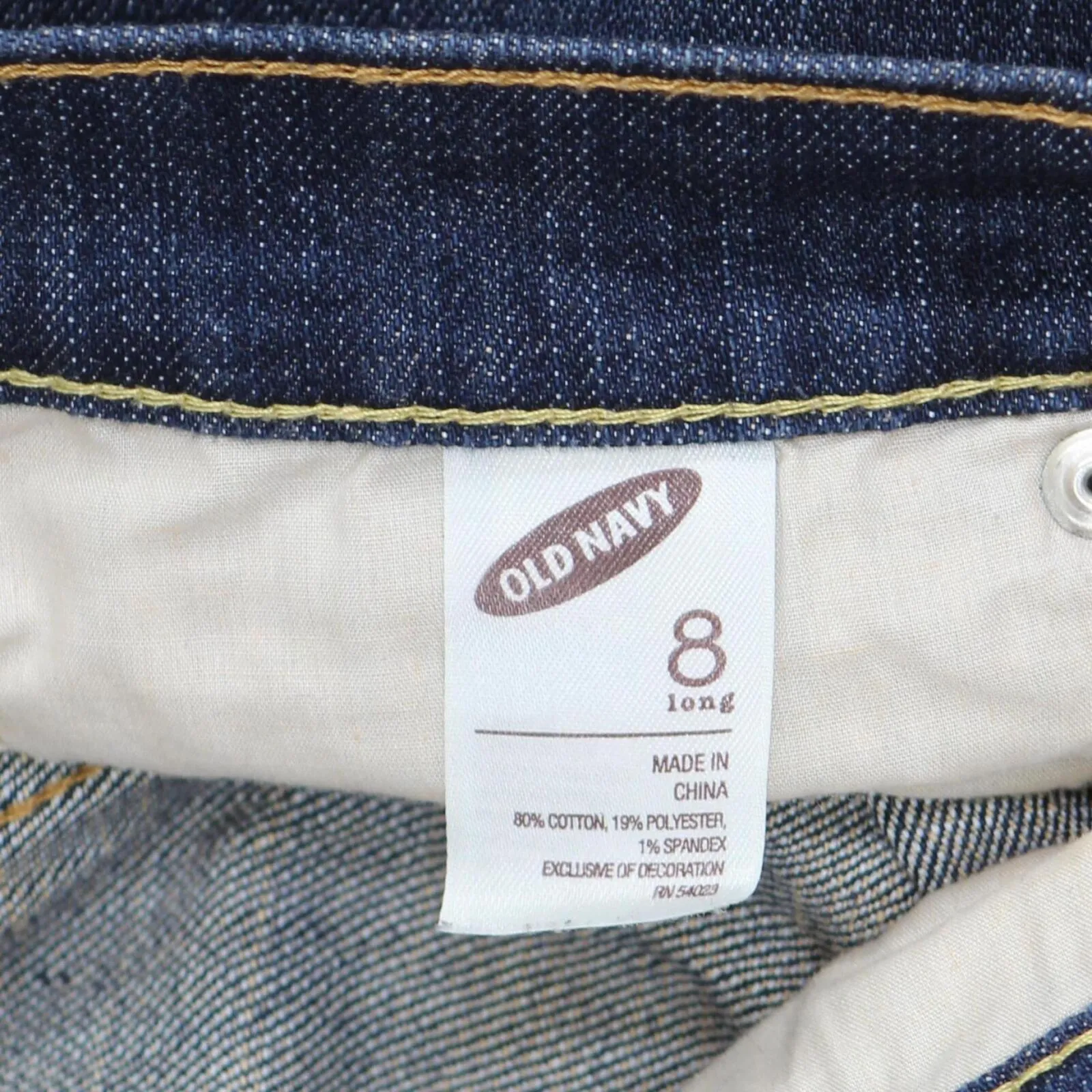 Old Navy Womens The Diva Stretch Denim Straight Leg Jeans Blue 8 Long