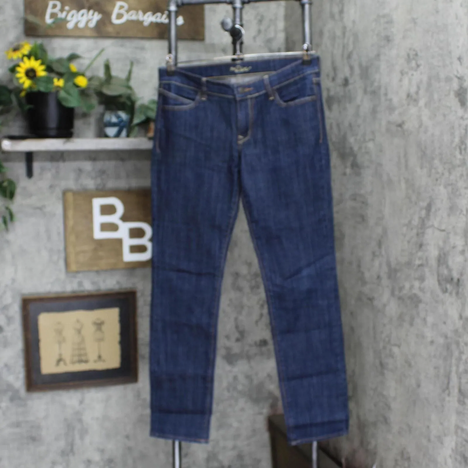 Old Navy Womens The Diva Stretch Denim Straight Leg Jeans Blue 8 Long