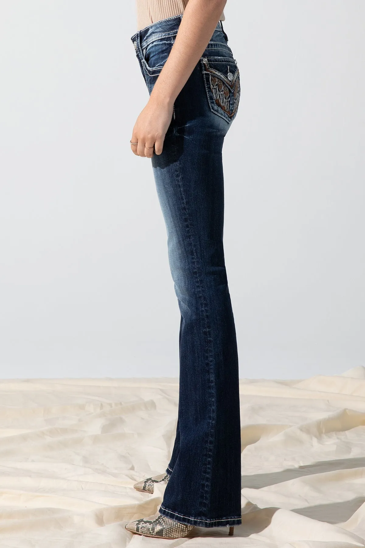 Ombre Wing Bootcut Jeans