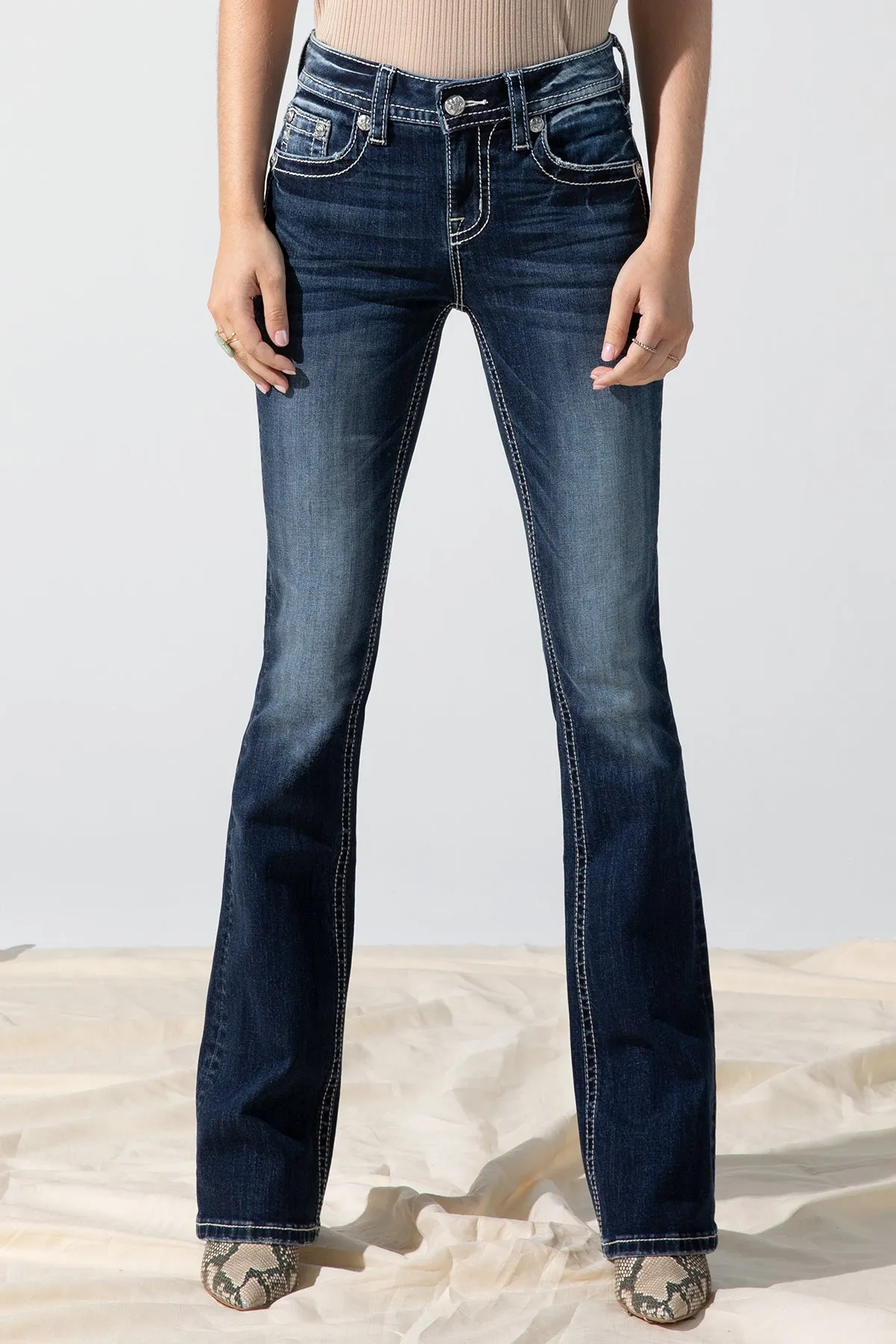 Ombre Wing Bootcut Jeans