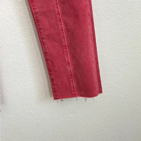 PAIGE CINDY High Rise Straight Ankle Raw Hem Jeans Size: 30