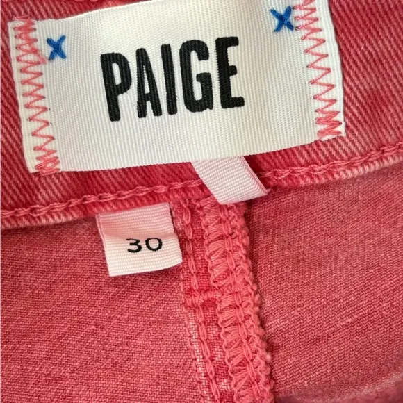 PAIGE CINDY High Rise Straight Ankle Raw Hem Jeans Size: 30