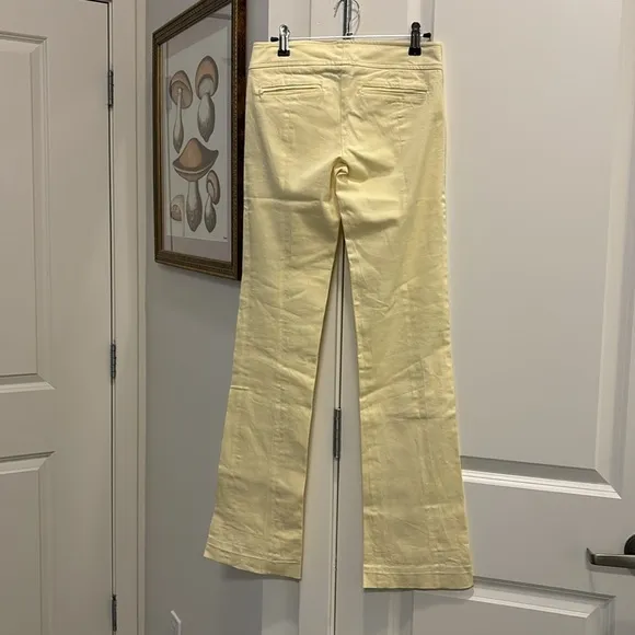 Patrizia Pepe Firenze Italian pastel yellow denim jeans low rise bootcut
