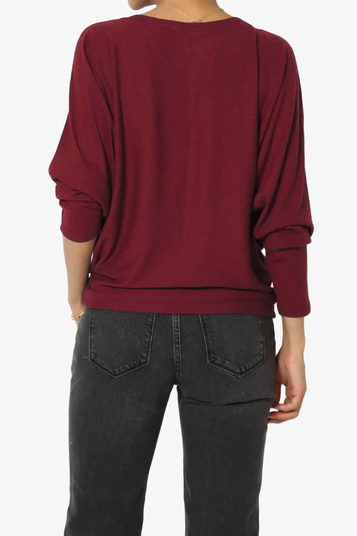 Pepper Dolman Sleeve Ribbed Top
