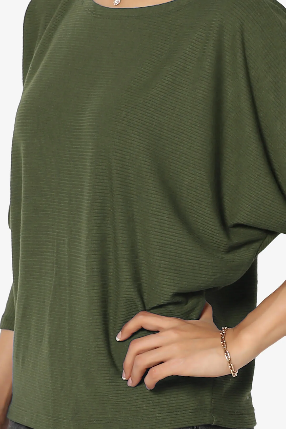 Pepper Dolman Sleeve Ribbed Top