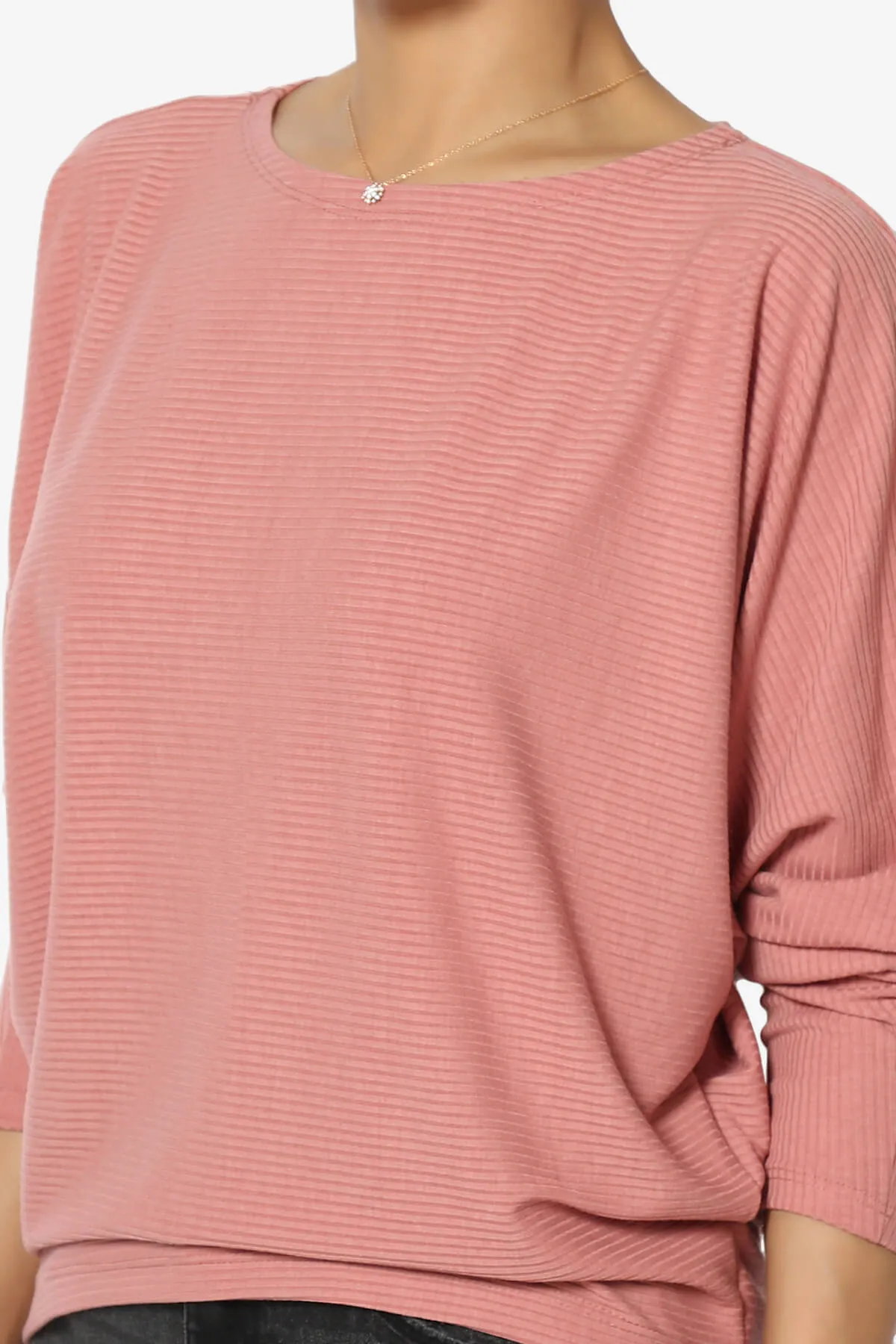 Pepper Dolman Sleeve Ribbed Top