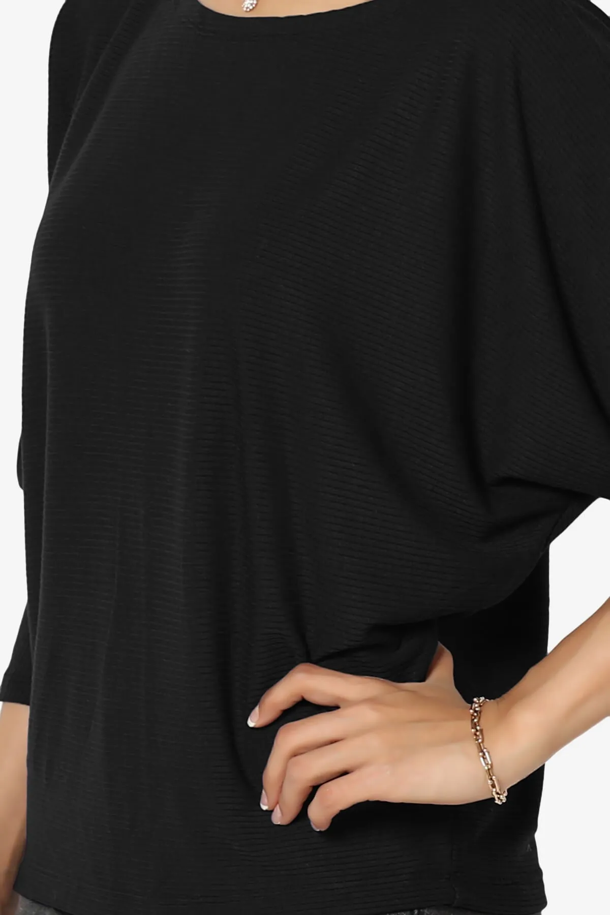 Pepper Dolman Sleeve Ribbed Top