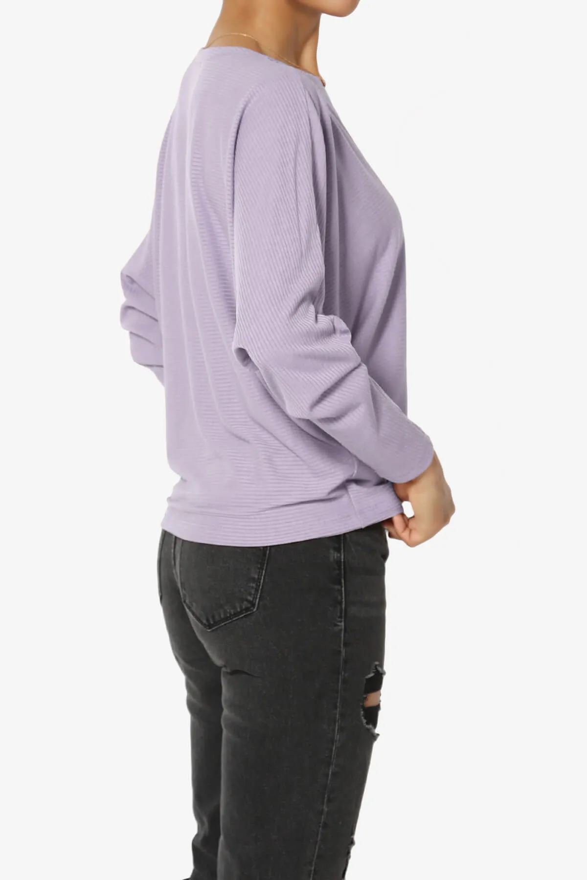 Pepper Dolman Sleeve Ribbed Top