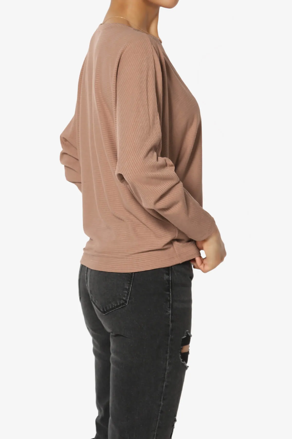 Pepper Dolman Sleeve Ribbed Top