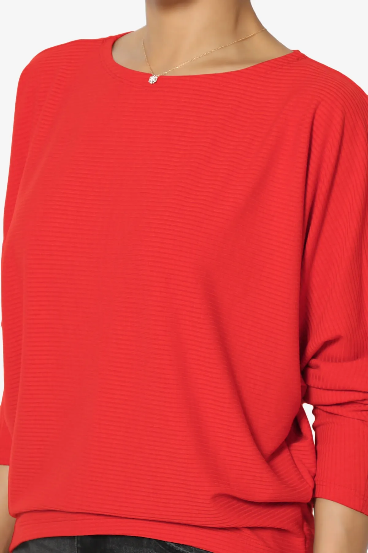 Pepper Dolman Sleeve Ribbed Top