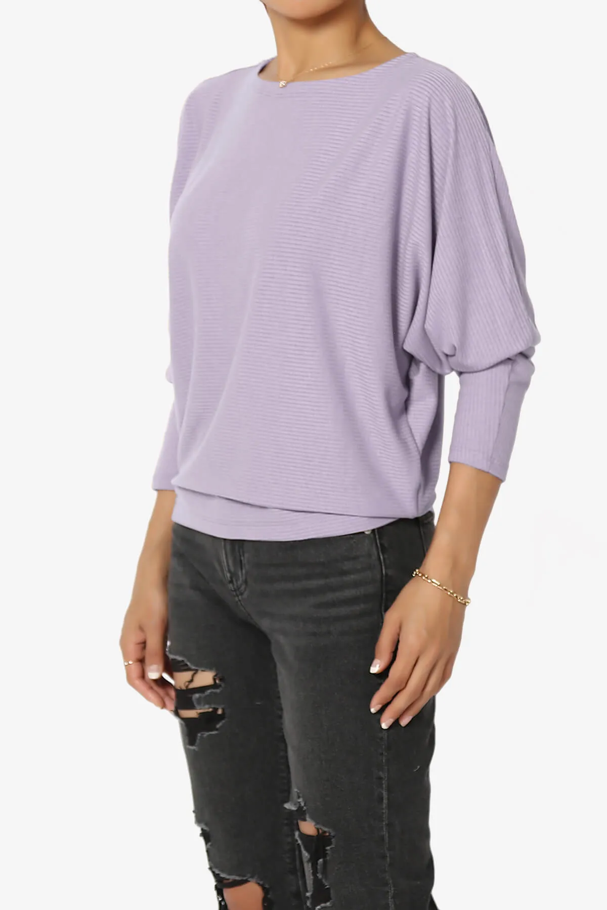 Pepper Dolman Sleeve Ribbed Top