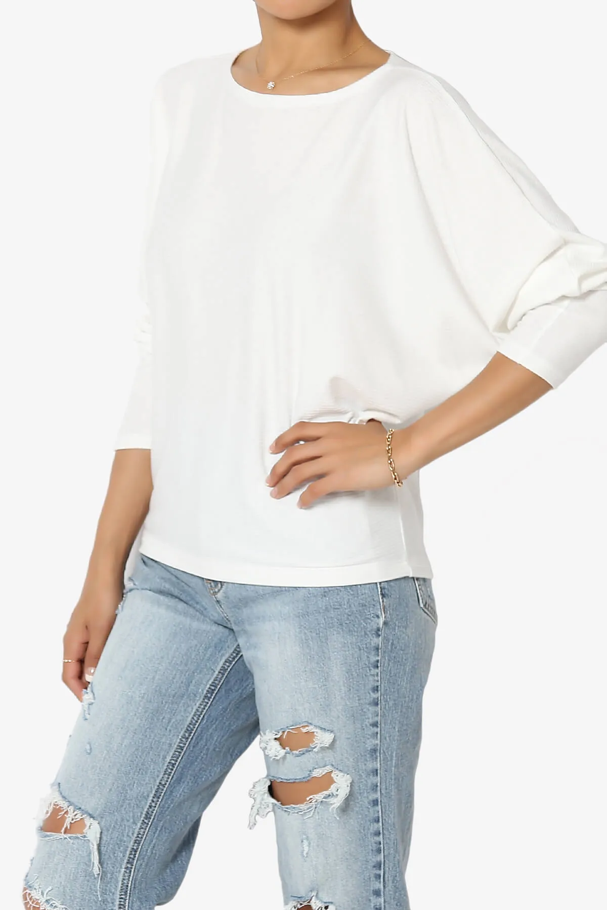 Pepper Dolman Sleeve Ribbed Top