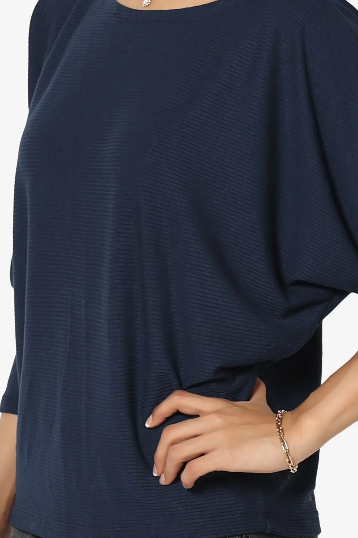 Pepper Dolman Sleeve Ribbed Top