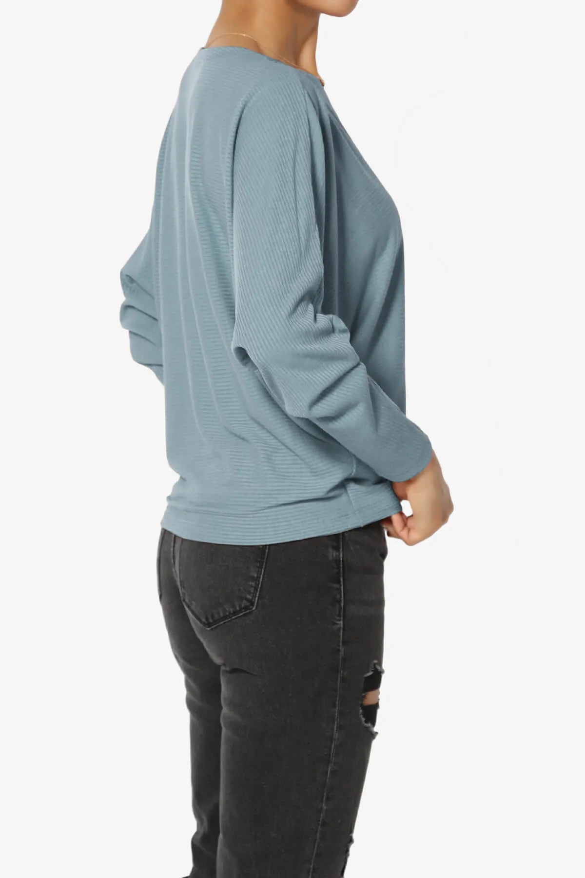 Pepper Dolman Sleeve Ribbed Top