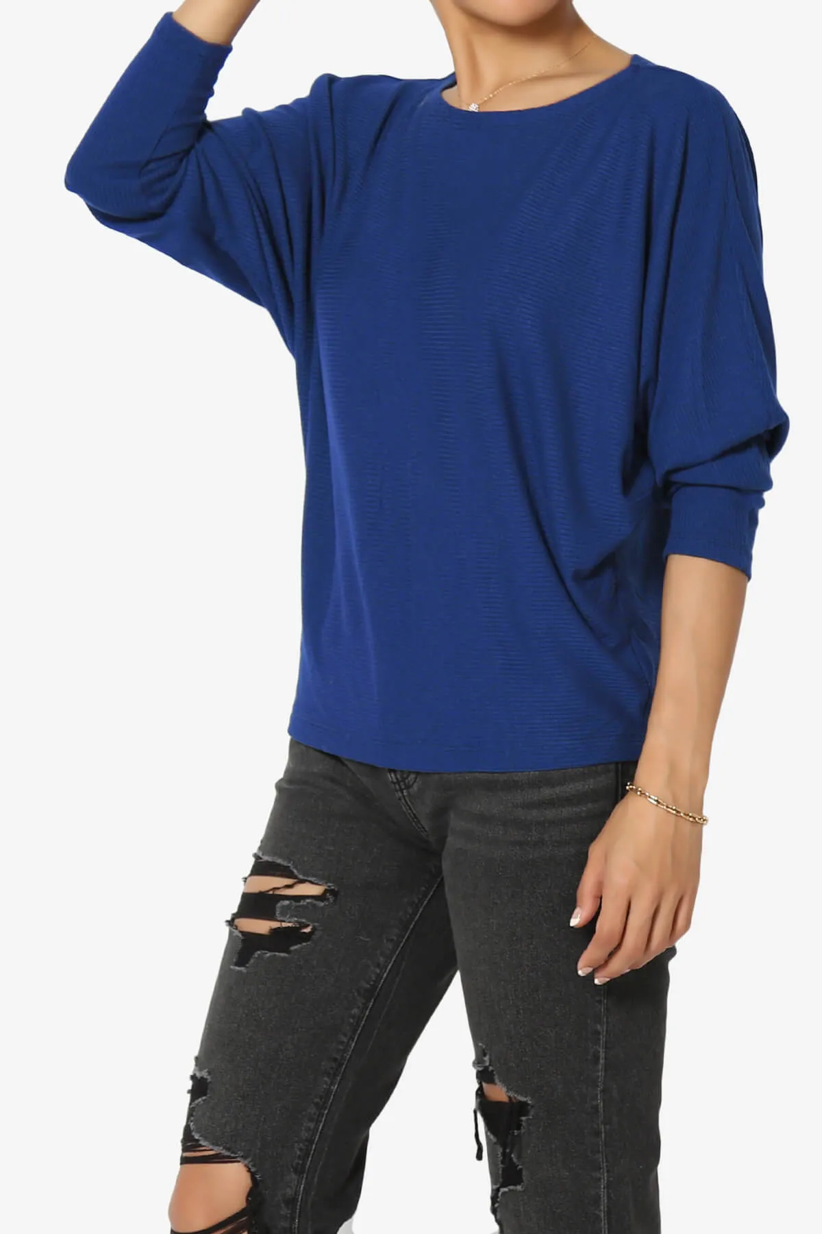 Pepper Dolman Sleeve Ribbed Top