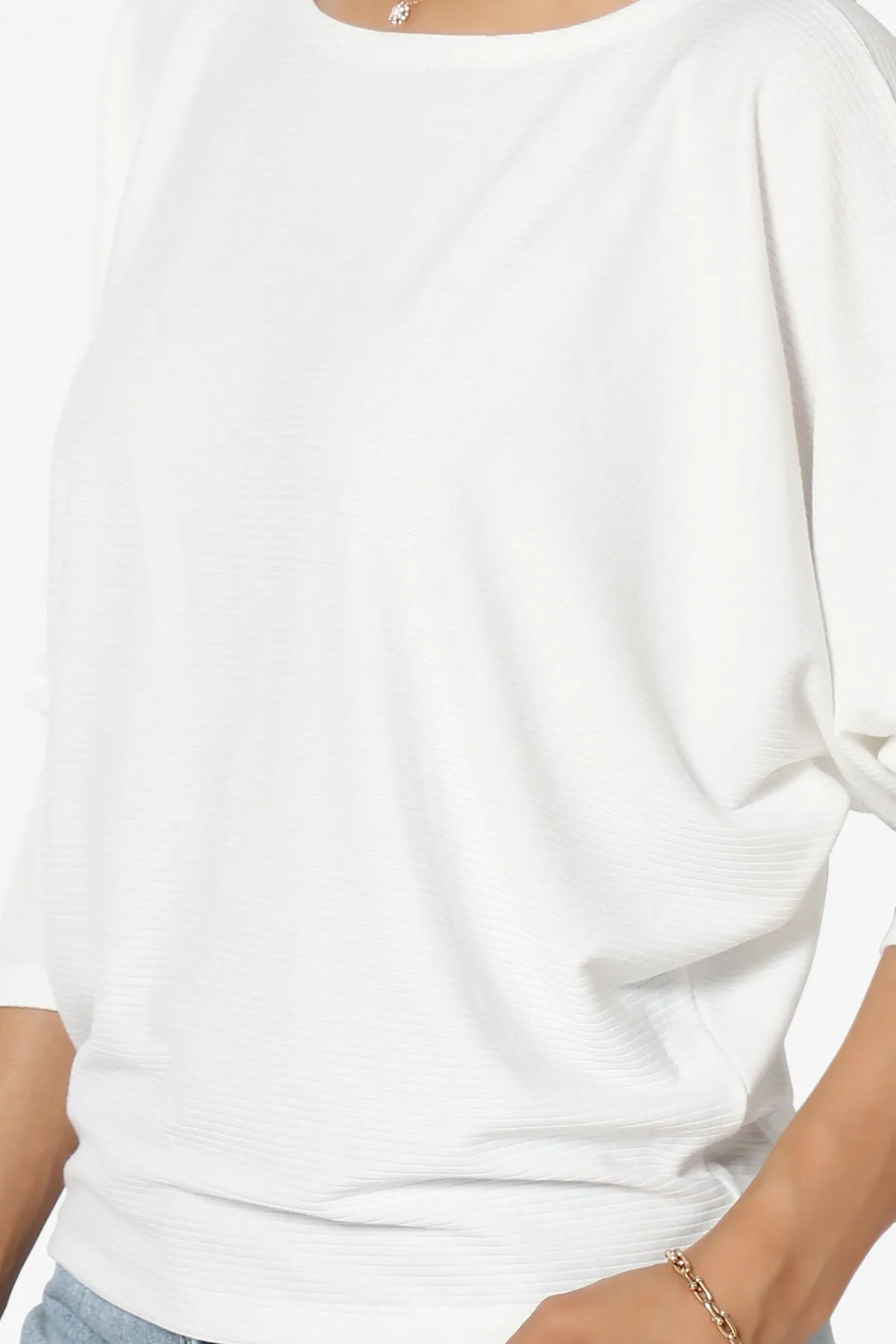 Pepper Dolman Sleeve Ribbed Top