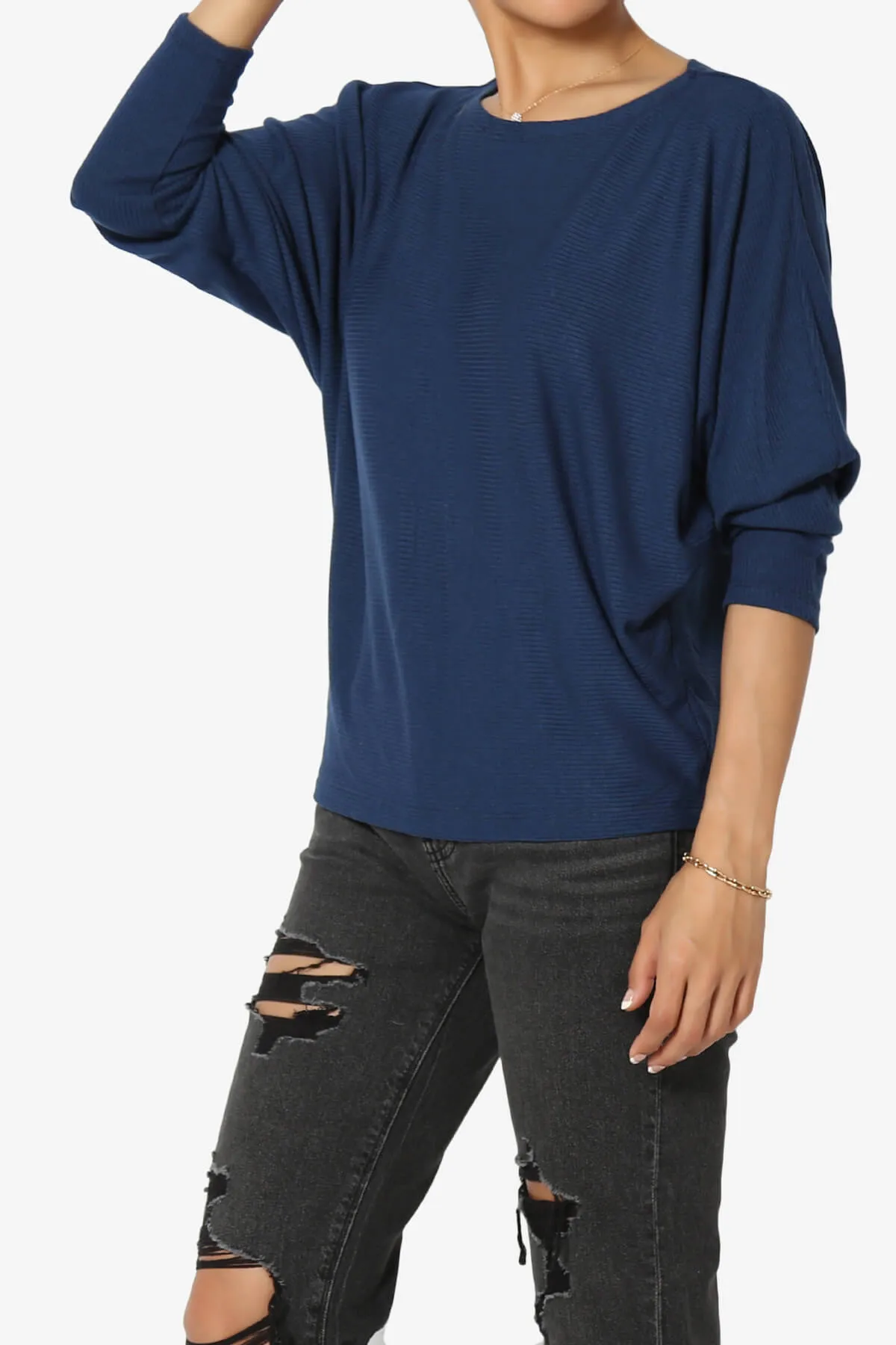 Pepper Dolman Sleeve Ribbed Top