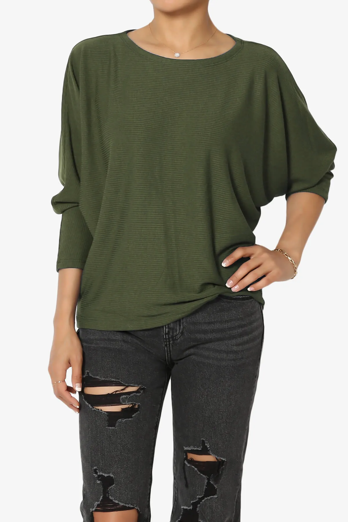 Pepper Dolman Sleeve Ribbed Top